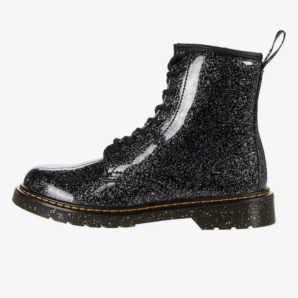 Dr. Martens 1460 Pascal Black Glitter Ankle Boots Girls Size 5 NWT Docs Juniors